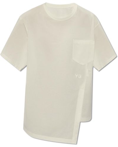 Y-3 Asymmetrical T-shirt With Logo, - White