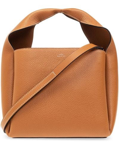 Totême Leather Shoulder Bag, - Brown