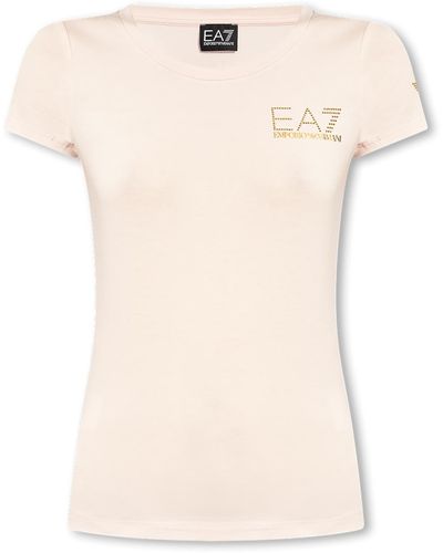 EA7 T-shirt With Logo, - Natural
