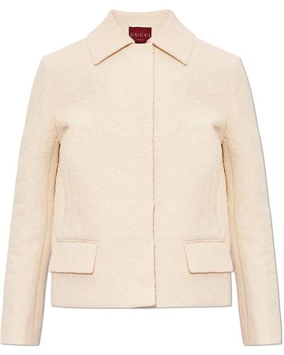 Gucci Jacket With A Collar, - Natural