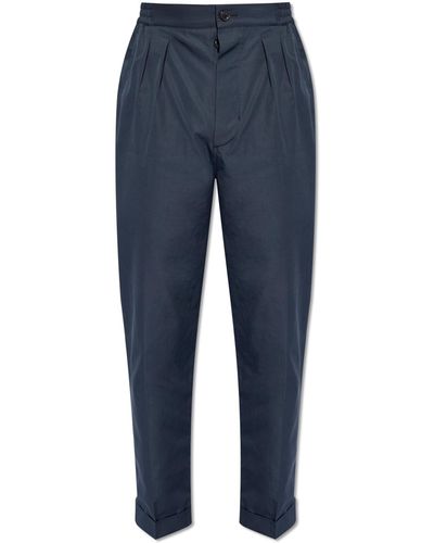 Tom Ford Pants With Pleats - Blue