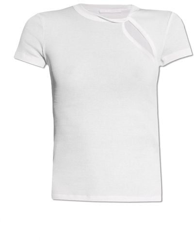 Helmut Lang Ribbed Top, - White