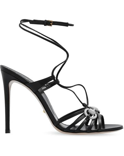 Gucci Heeled Sandals In Leather, - Metallic