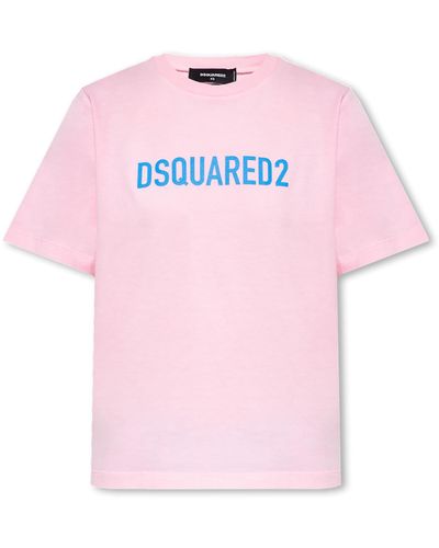 DSquared² Logo-print Cotton-jersey T-shirt - Pink