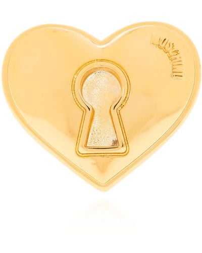 Moschino Heart-shaped Ring, - Yellow
