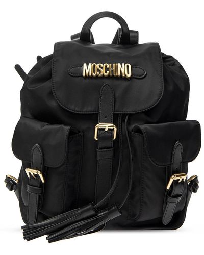 Moschino Backpack With Pockets - Black