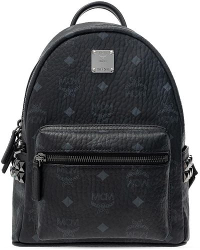 MCM Backpack With Logo, - Black