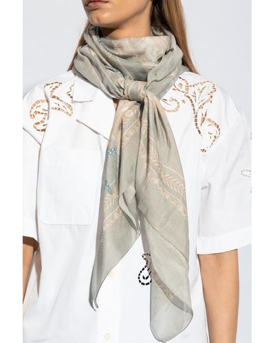 Versace Scarf With A Marine Motif, , Light - Natural
