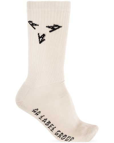 44 Label Group Cotton Socks With Logo, - White