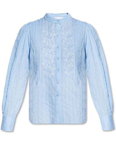 See By Chloé Shirt With Stand-up Collar - Blue