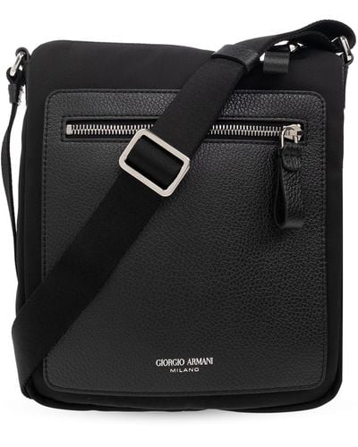 Giorgio Armani Shoulder Bag With Logo, - Black