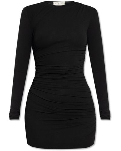 Saint Laurent Draped Dress, - Black