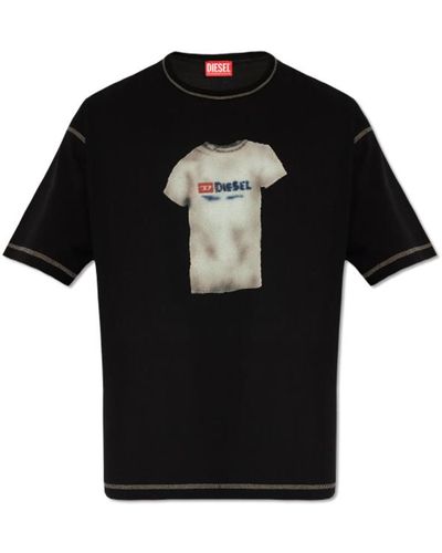 DIESEL 't-boxt-n12' T-shirt With Print, - Black