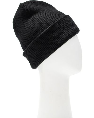 Samsøe & Samsøe Rib-knit Hat With Logo - Black