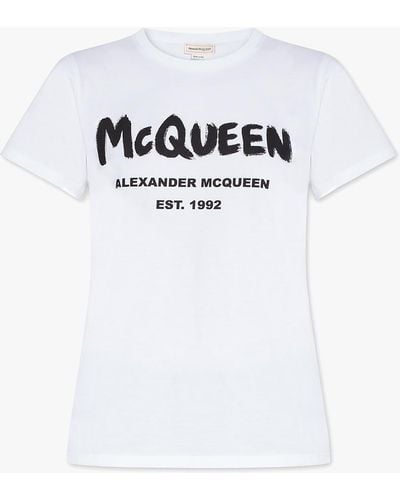 Alexander McQueen Mcqueen Graffiti T-shirt - White