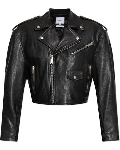 Halfboy Cropped Leather Jacket - Black