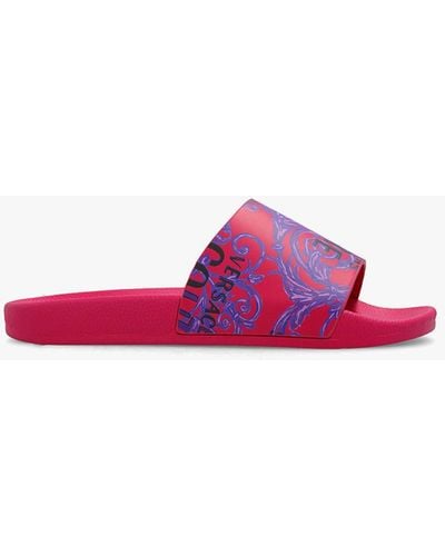 Versace Slides With Logo - Pink