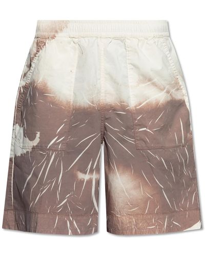 Stone Island Shorts With Logo, - Brown