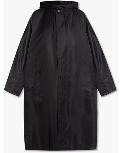 Balenciaga Hooded Coat - Black
