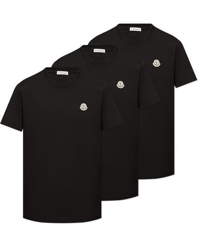 Moncler Three-Pack Of T-Shirts - Black