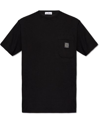 Stone Island T-shirt With Logo, - Black