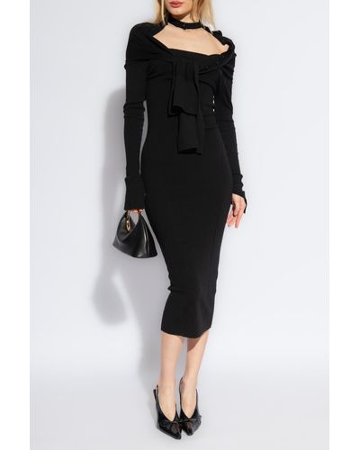 Jacquemus 'doble' Dress With Tie Fastening, - Black