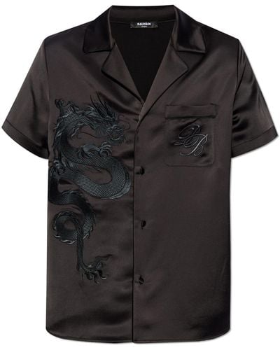 Balmain Short-sleeved Shirt, - Black