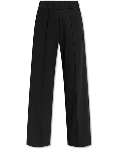 Moncler Trousers With Hem Slits, - Black