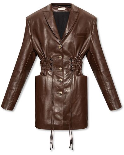 The Mannei 'irbid' Leather Dress - Brown