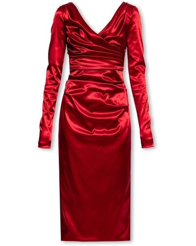 Dolce & Gabbana Satin Dress - Red