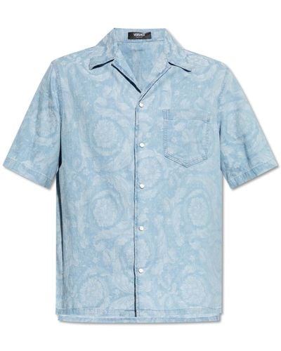 Versace Shirt With `Barocco` Pattern - Blue