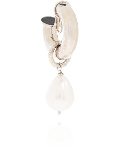 Gucci Single Earring With Pearl Charm, - White