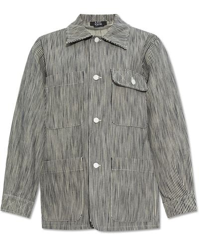 A.P.C. Striped Pattern Jacket, - Grey