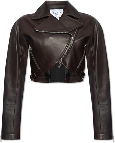 Alaïa Leather Biker Jacket, - Black
