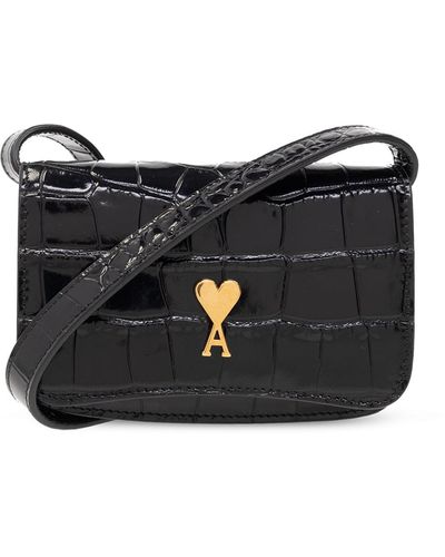 Ami Paris Mini Shoulder Bag, - Black