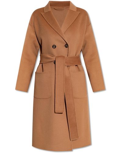 Anine Bing 'dylan' Wool Coat, - Brown