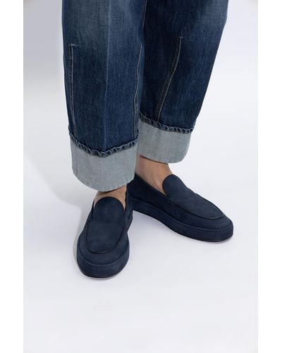 Giorgio Armani Leather Loafers - Blue