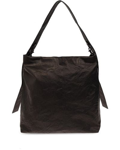 Yohji Yamamoto Leather Shoulder Bag, - Black