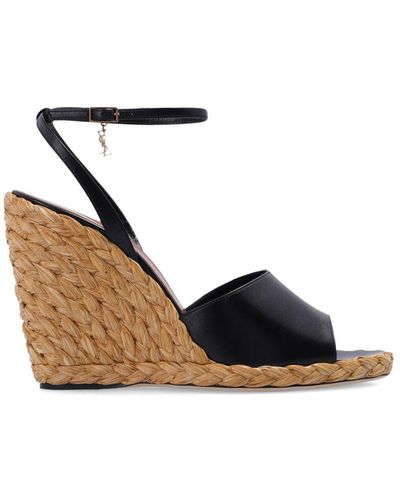 Saint Laurent 'paloma' Wedge Sandals - Black
