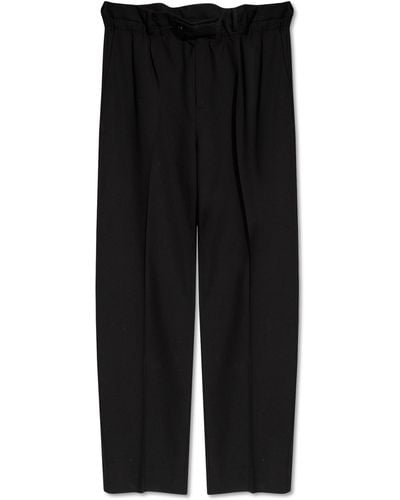 Gucci Wool Pleat-front Trousers, - Black
