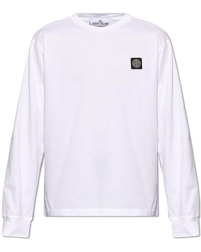 Stone Island T-shirt With Long Sleeves, - White