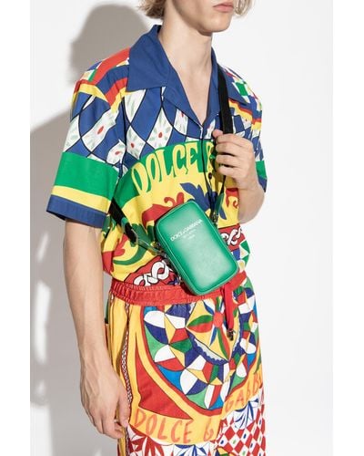 Dolce & Gabbana Shoulder Bag With Logo - Green