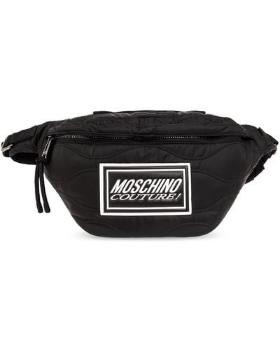 Moschino Belt Bag With Logo, - Black