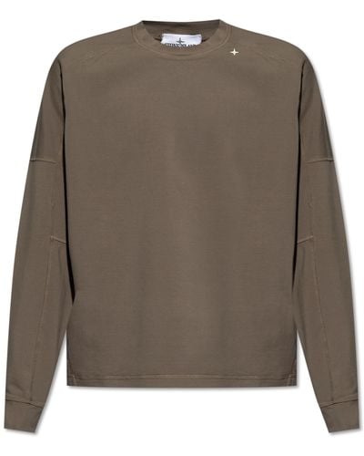 Stone Island T-shirt With Long Sleeves, - Brown
