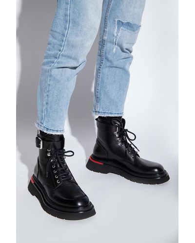 DSquared² 'rider' Combat Boots - Black