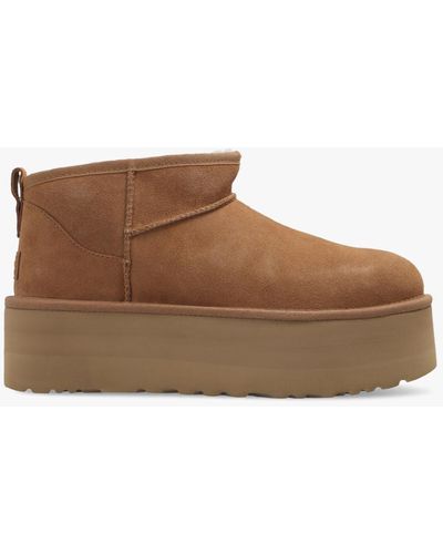 UGG ® Classic Ultra Mini Platform Suede Classic Boots - Brown