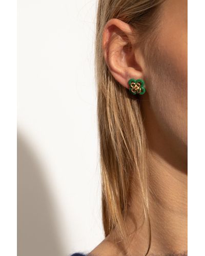 Tory Burch 'kira' Clover Earrings, - Green