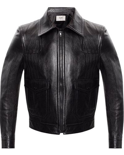 Celine Leather Jacket - Black
