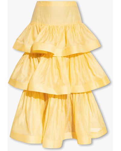 Zimmermann Skirt With Ruffle - Yellow