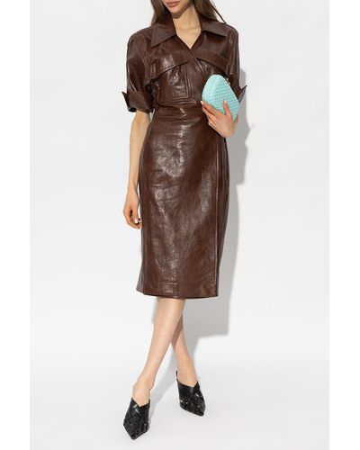 Bottega Veneta Brown Leather Dress